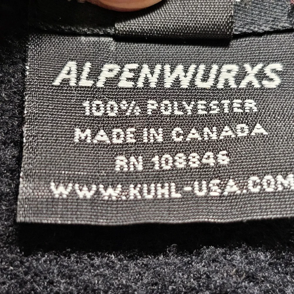 Kuhl Alpenwurxs Fleece Jacket Mens L Black Brown Full Zip Sherpa Collar Outdoor